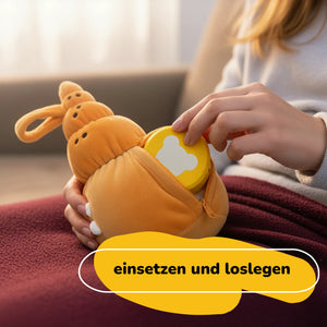 Lenabie Mia (Muschel) mit eingesetztem Lenabo Smart Speaker – herausnehmbares Audiomodul einfach einsetzen und loslegen, Kuscheltier waschbar und flexibel nutzbar
